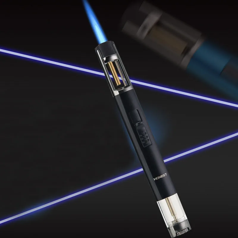 Новинка Прямая поставка синяя струйная зажигалка с газовым наполнением кухонный