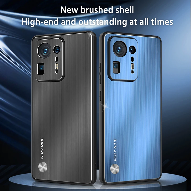 

Brushed Mobile Phone Case For Xiaomi MIX 4, Cool Hard Strength Metal Brushed Back Panel And TPU Soft Edge All-round Protection