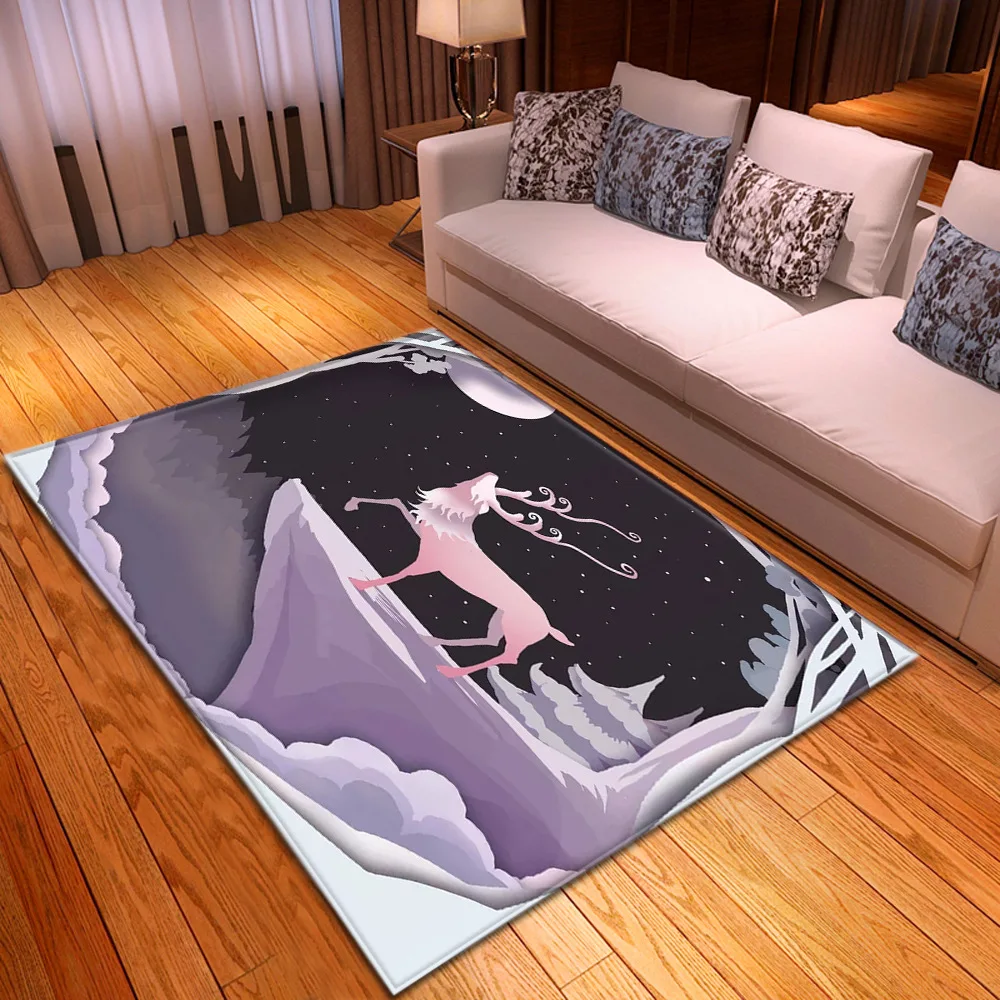 Мультяшные животные 3D Печатный ковер детский игровой коврик для спальни мягкий