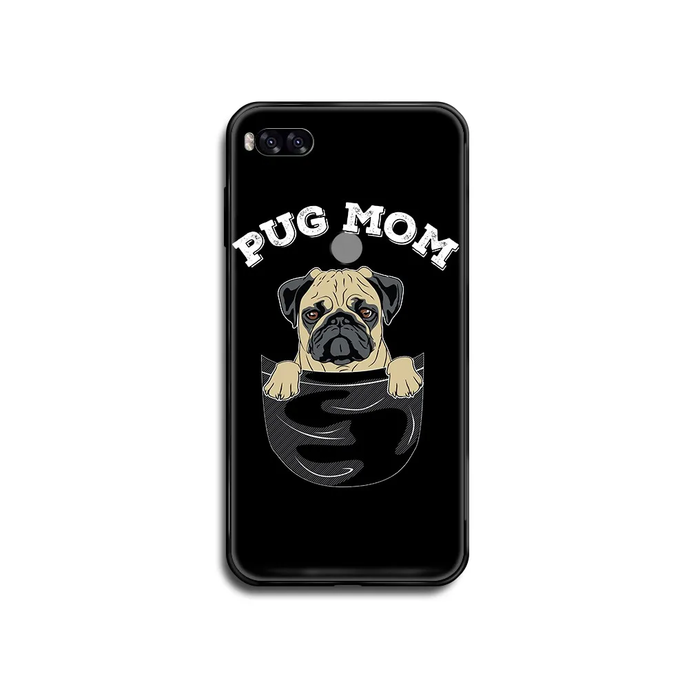 Милый мультяшный Мопс бульдог Роскошный чехол для мобильного телефона черный