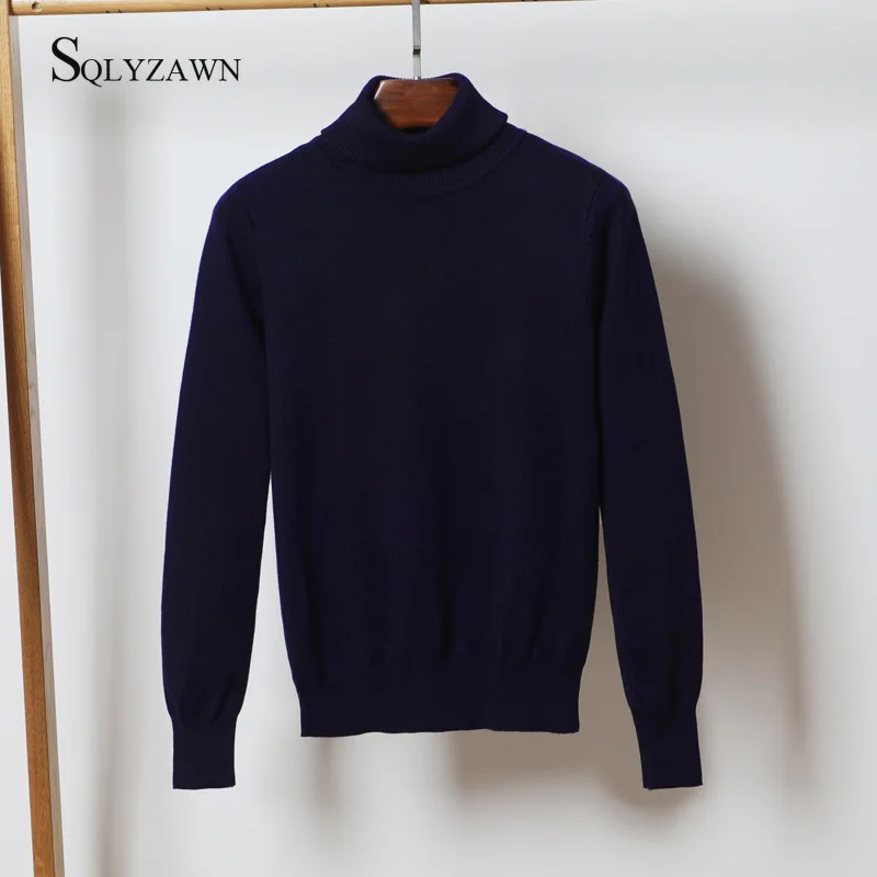 

11 Colors 2019 Knitted Women Turtleneck Sweater Pullovers Spring Autumn Basic Women Sweater Pullover Slim Fit Apricot Jumper Top