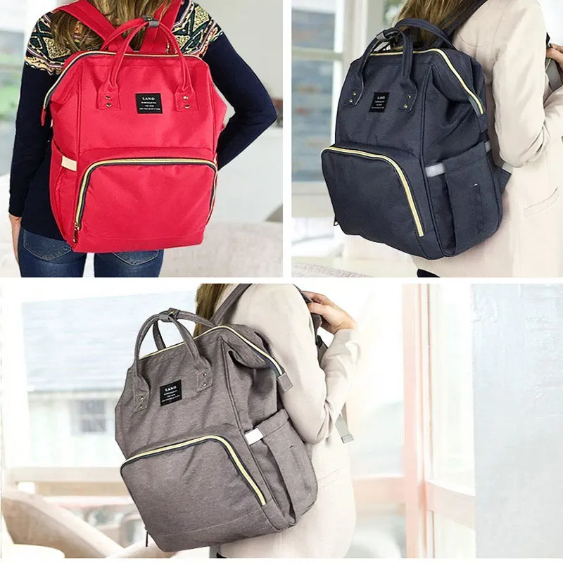 

LAND Fashion Maternity Bag Mummy Nappy Bags Brand Large Capacity Baby Bag Travel Backpack Design Nursing Diaper Bag Baby Care