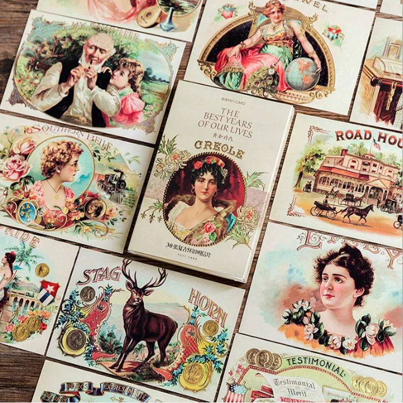 30 звёзд несколько стилей Мультяшные животные и растения набор бумажных открыток