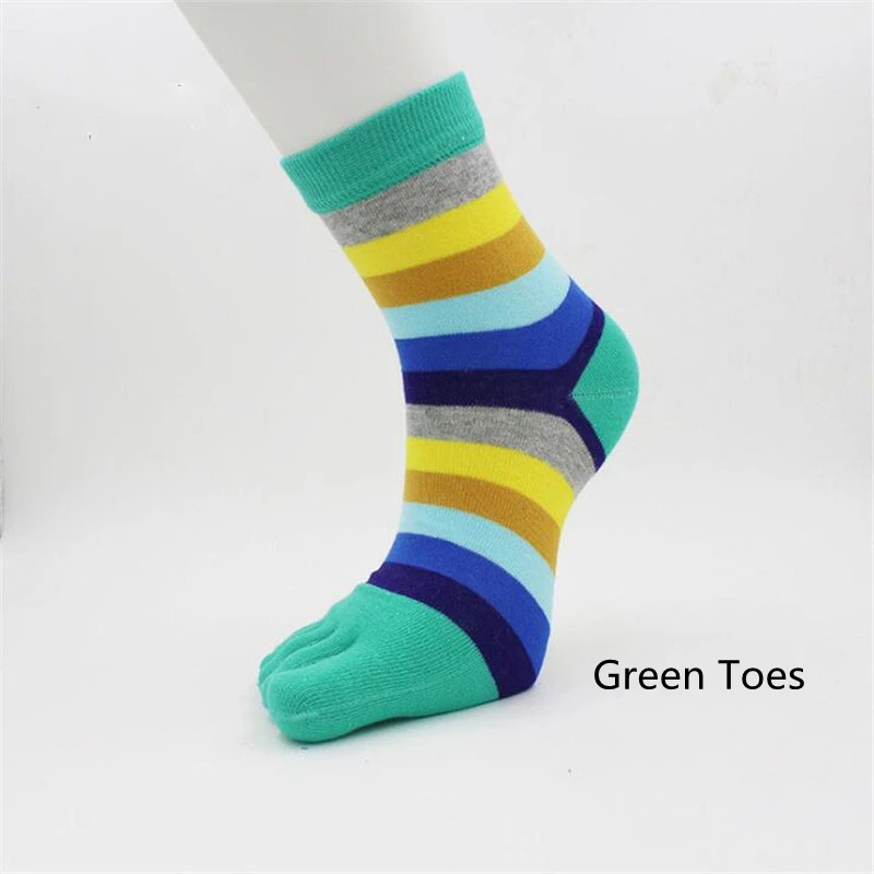 Женские хлопковые носки в радужную полоску с 5 пальцами отдельными женские милые