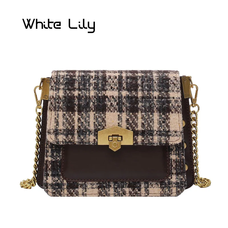 Новые женские сумки через плечо с цепочками и заклепками из искусственной кожи |