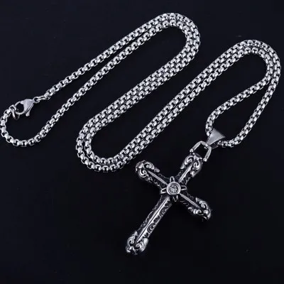 

New Cross Necklace Dark Knight Personality Fashion Cross Pendant Necklace Retro Old Pendant Jewelry