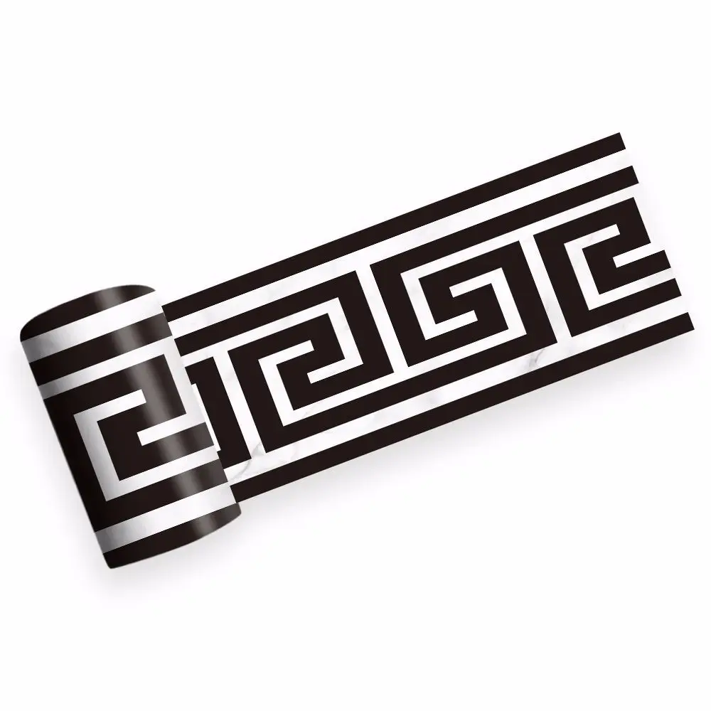 

Self adhesive Border Wallpaper Sticker Waistline Skirting Greek Pattern Floor Stickers Baseboard Waterproof Home Decor