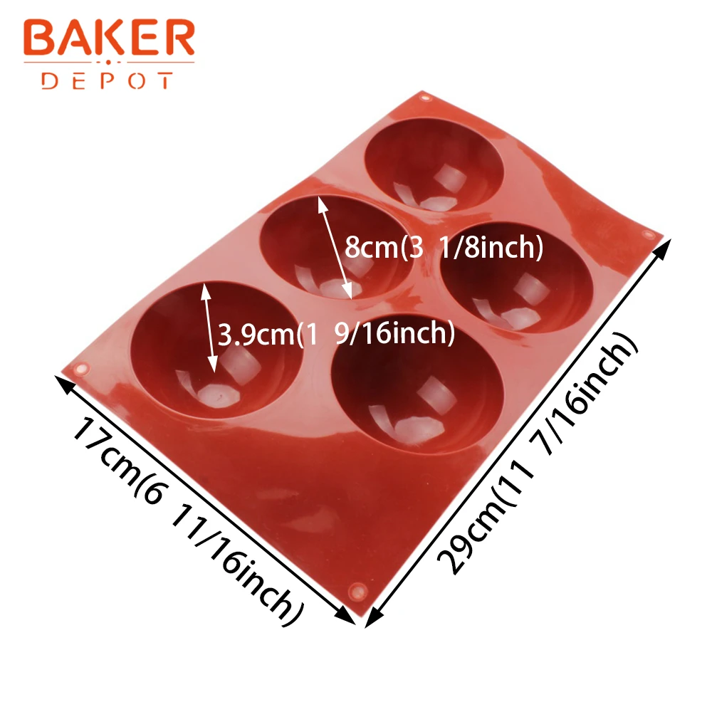 BAKER DEPOT DIY 5 даже большая купольная силиконовая форма для торта, форма для мыла, Желейный пудинг, силиконовая форма для шоколада, CDSM-634