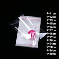 500pcs 9cm wide transparent self adhesive seal opp plastic bag jewelry gift cookie candy cellophane party packaging bags