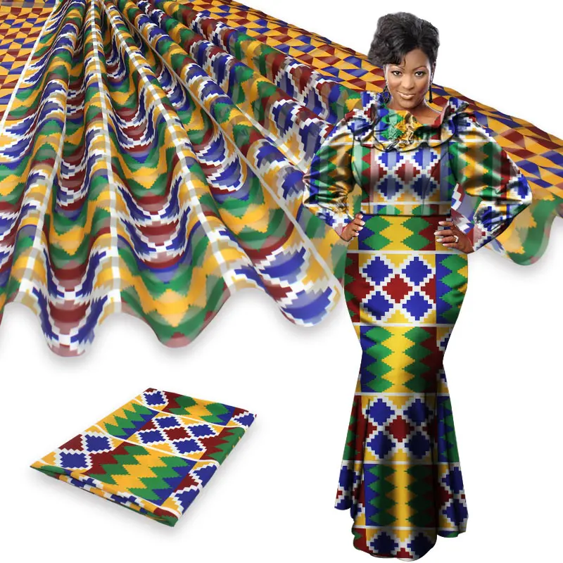 Африканские ткани 2020 Лидер продаж шелковая ткань из органзы 4 + 2 ярда материал