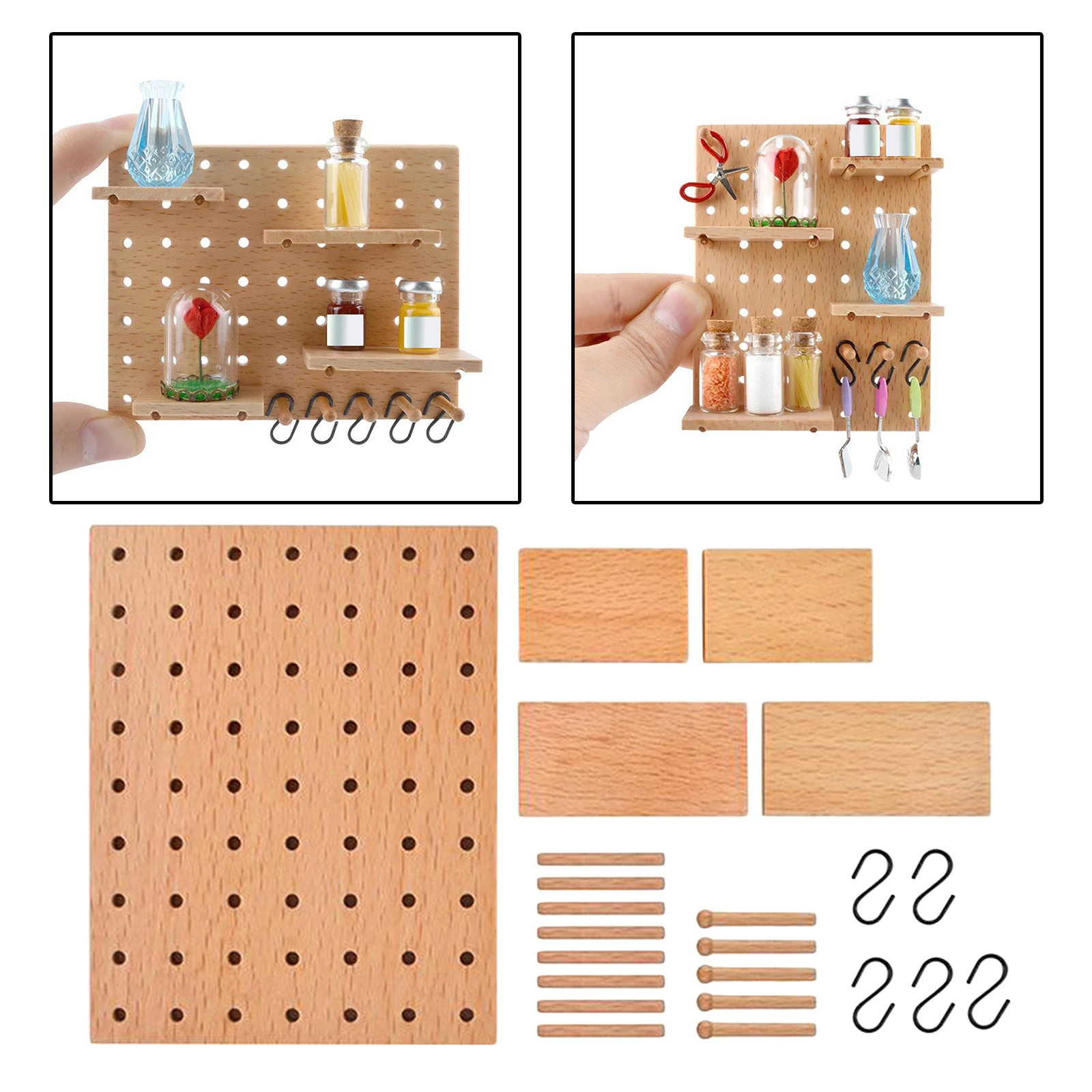 

1/6 1/12 Dollhouse Miniature Accessories Mini Storage Rack Mini Kitchen Storage Shelf Model Toys