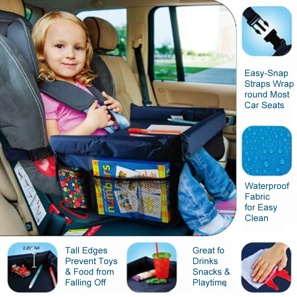 Waterproof Baby Child Car Seat Tray Storage Rack Safety Rear Trunk Net Cellphone Stroller Food Desk Holder | Мать и ребенок