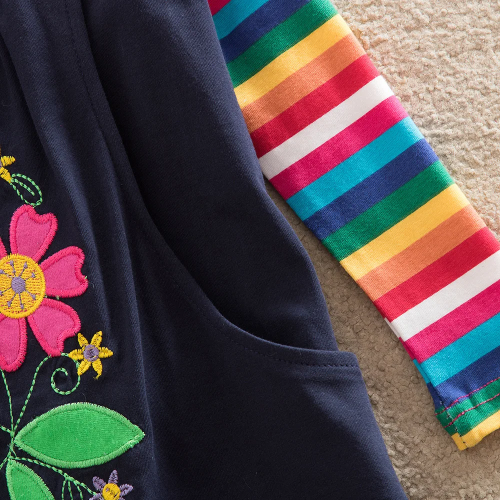 Платье с длинными рукавами для маленьких девочек новое Брендовое детское платье