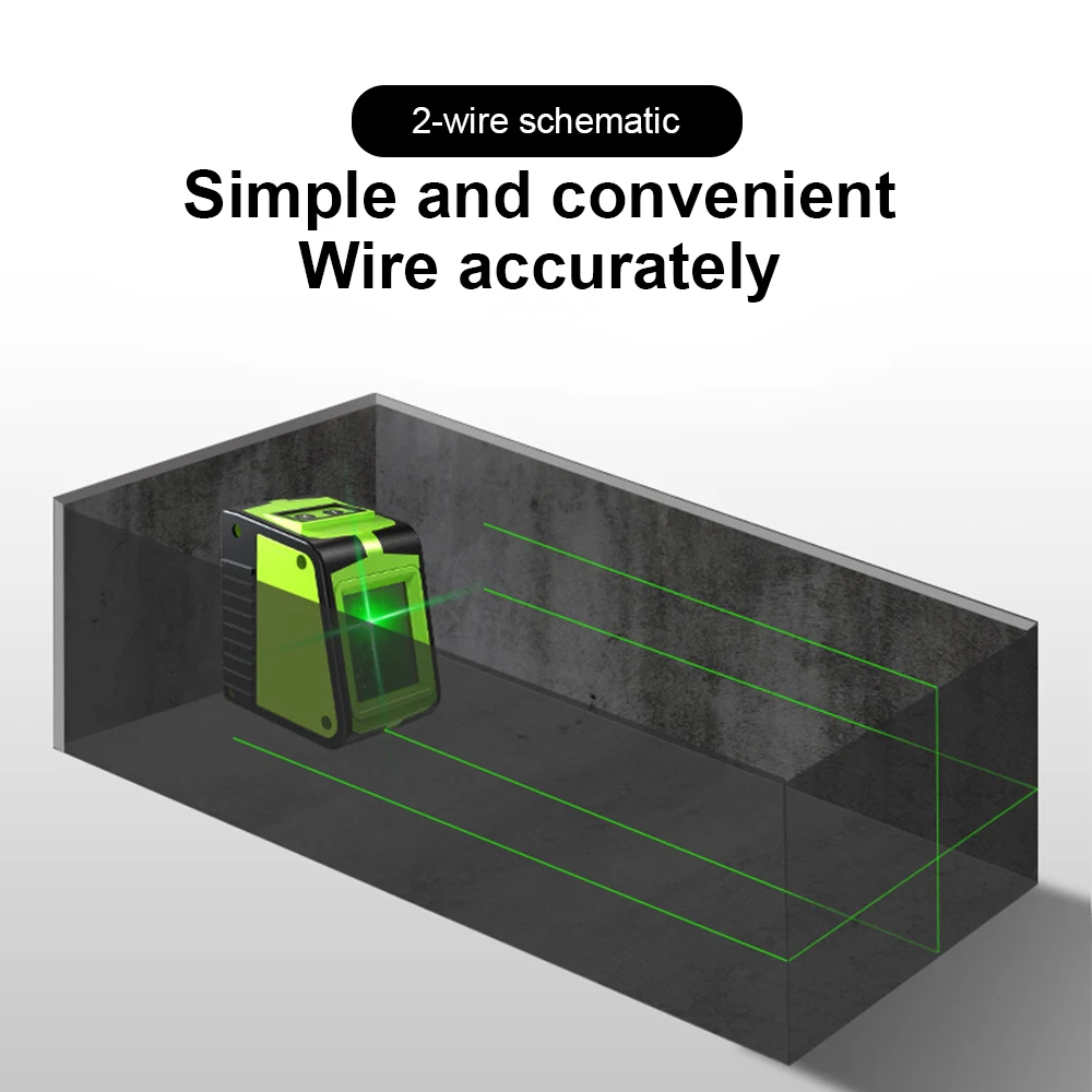 Умный Портативный 2-линейный лазерный нивелир с зеленым лазером функцией