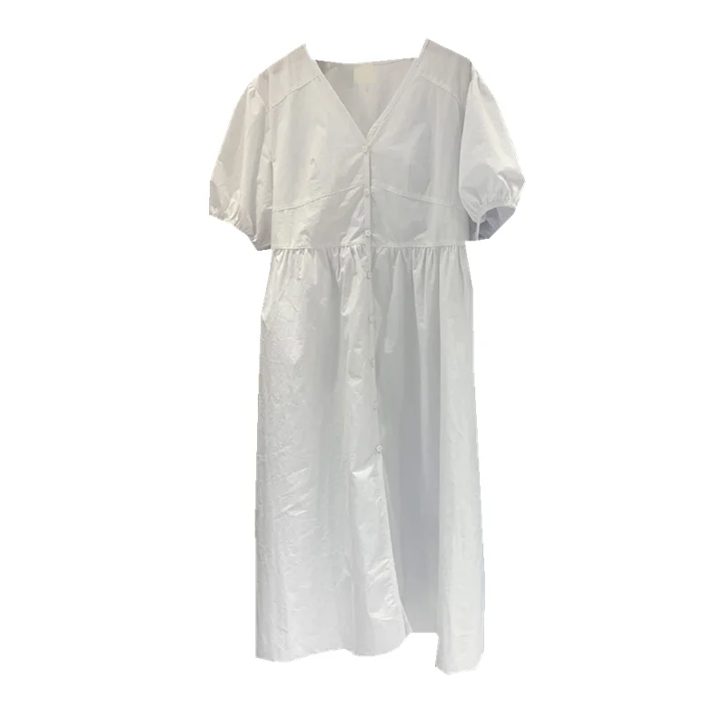 South Korea's East Gate 2020 new design bubble sleeve dress in the long casual tie loose-fitting thin woman | Женская одежда