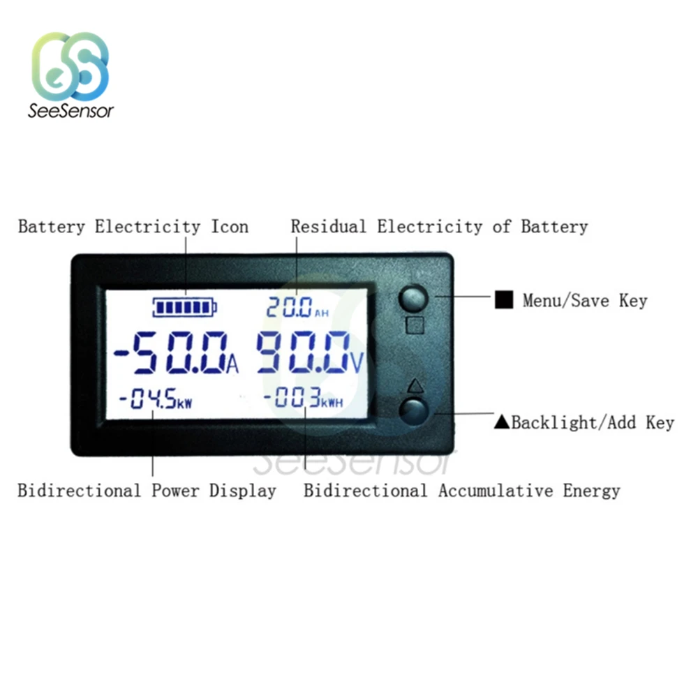 DC 300V 400A 200A 100A ЖК монитор батареи цифровой вольтметр Амперметр емкость кулометр