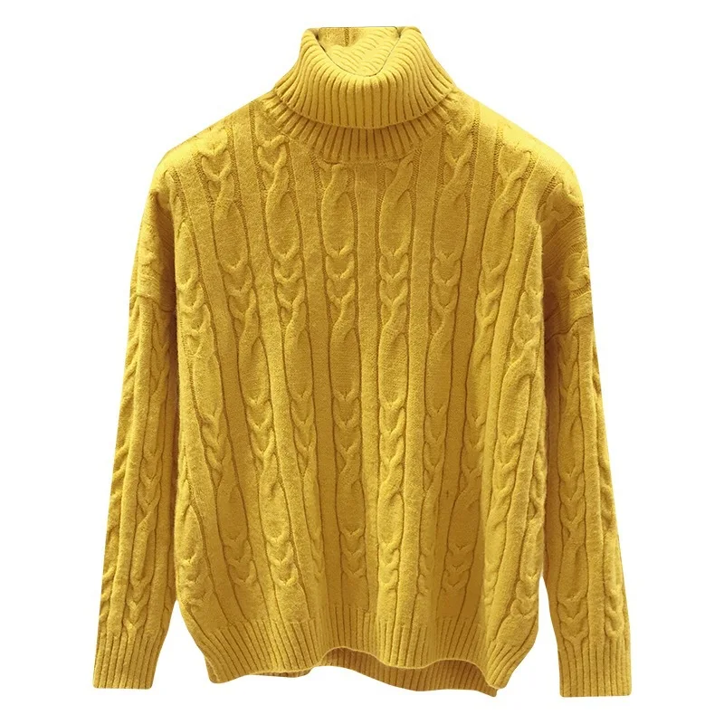 

Women's knitted turtleneck woman pullover sweaters tops for women long sleeve sweater winter 2020 thin sweaters female crew neck