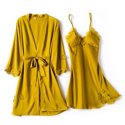 Женский пижамный комплект из 2 предметов ночная рубашка с v-образным вырезом