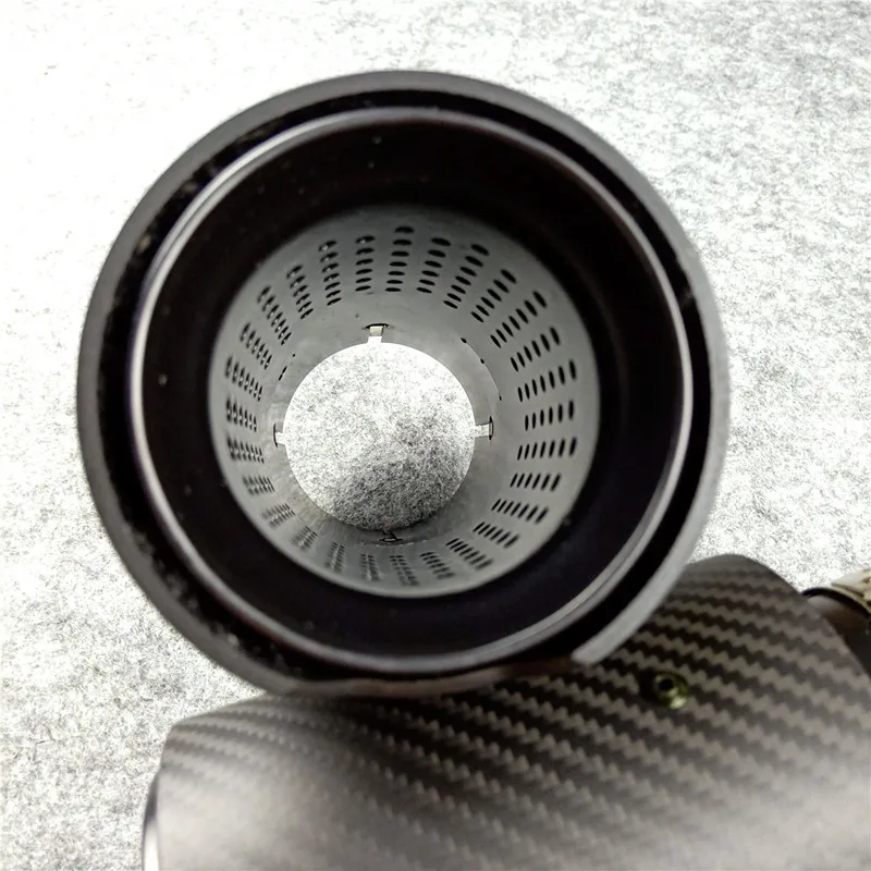 

One PCS Car Accessories M Performance Exhaust Tips Matte black carbon fiber +Stainless steel Muffler Pipe End Tips