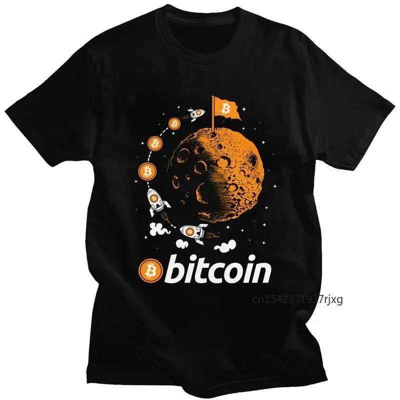 

Bitcoin To The Moon Tshirts Short Sleeved BTC T Shirt Crypto Cryptocurrency Blockchain T-shirt Tee Tops Clothing