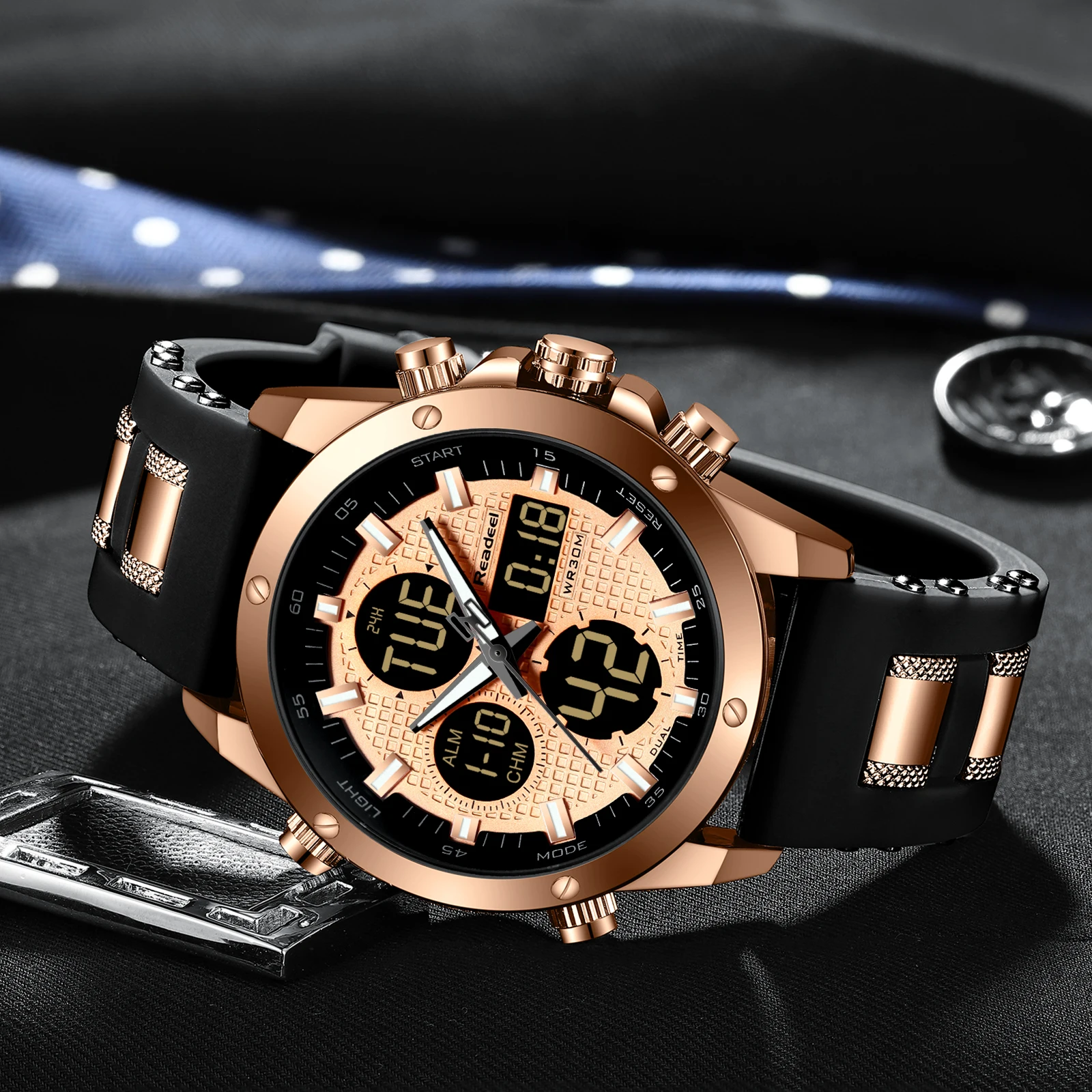 

Men Watch Top Luxury Brand READEEL Man Military Sport Quartz Wrist Watches Man LED Digital Clock Relogio Masculino