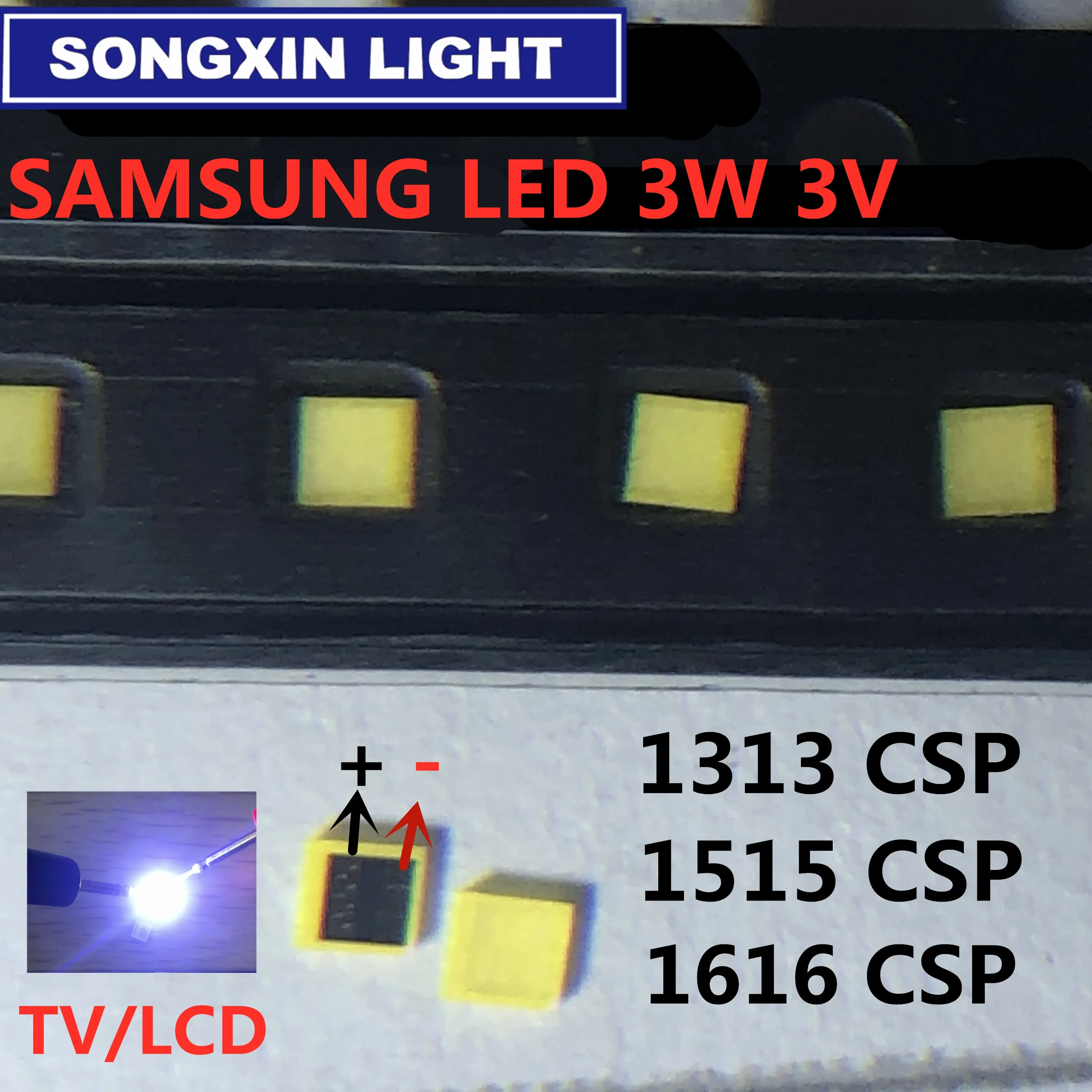 50 1000 шт. для SAMSUNG ЖК экран подсветка телевизора светодиодная 3 Вт в CSP 1313 1414 1515 1616