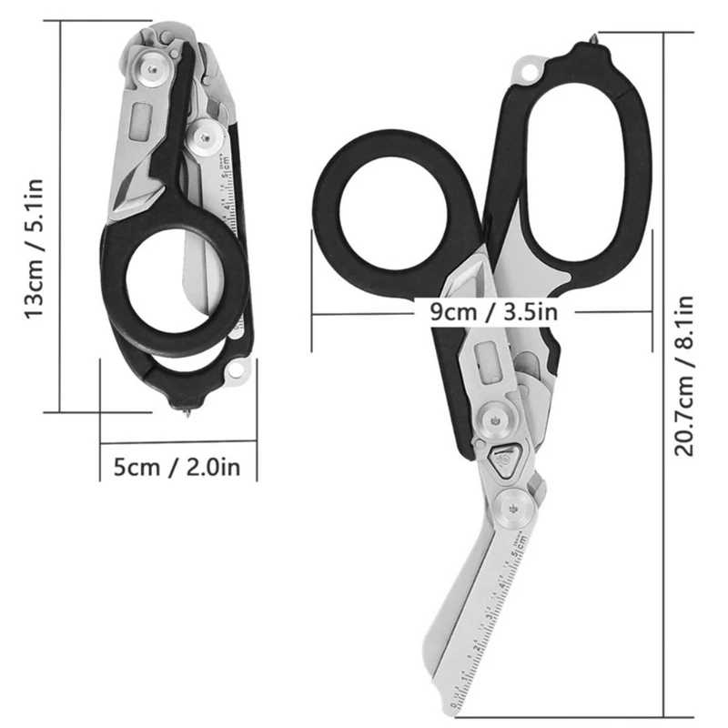 

Emergency Shears Survival Tools with Strap Cutter and Glass Breaker Multi-functional Combination Scissors