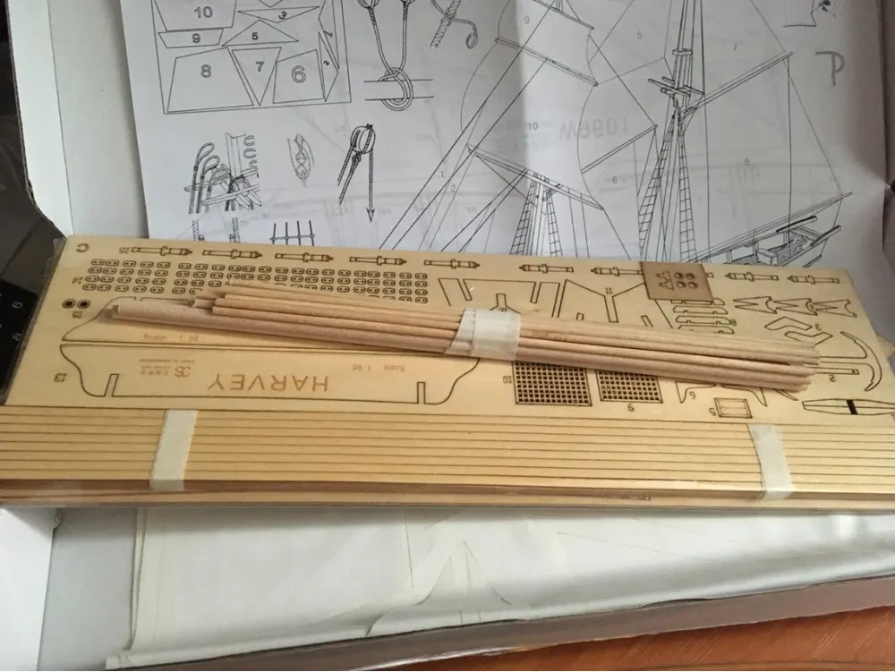 

Scale 1/96 Classics Antique Ship Model building kits HARVEY 1847 wooden Sailboat DIY Hobby Boat