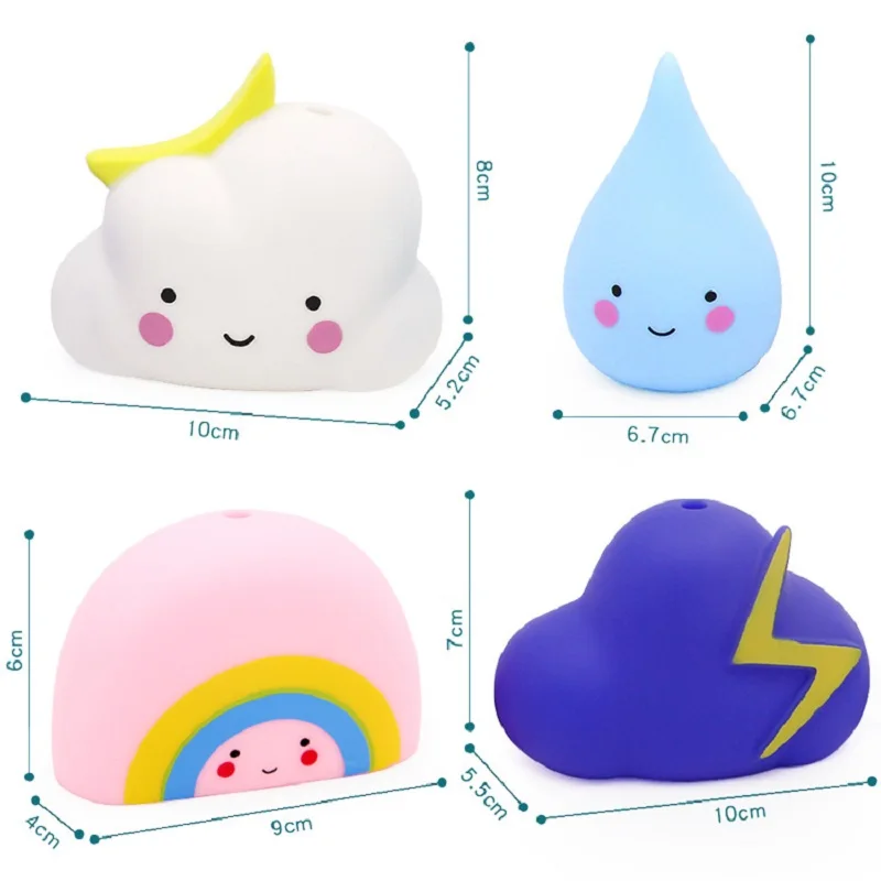 Baby Shower Toys Cute Cartoon Rainbow Raindrops Cloud Shape Funny Bathroom Water Spraying Tool Early Childhood Enlightenment Toy