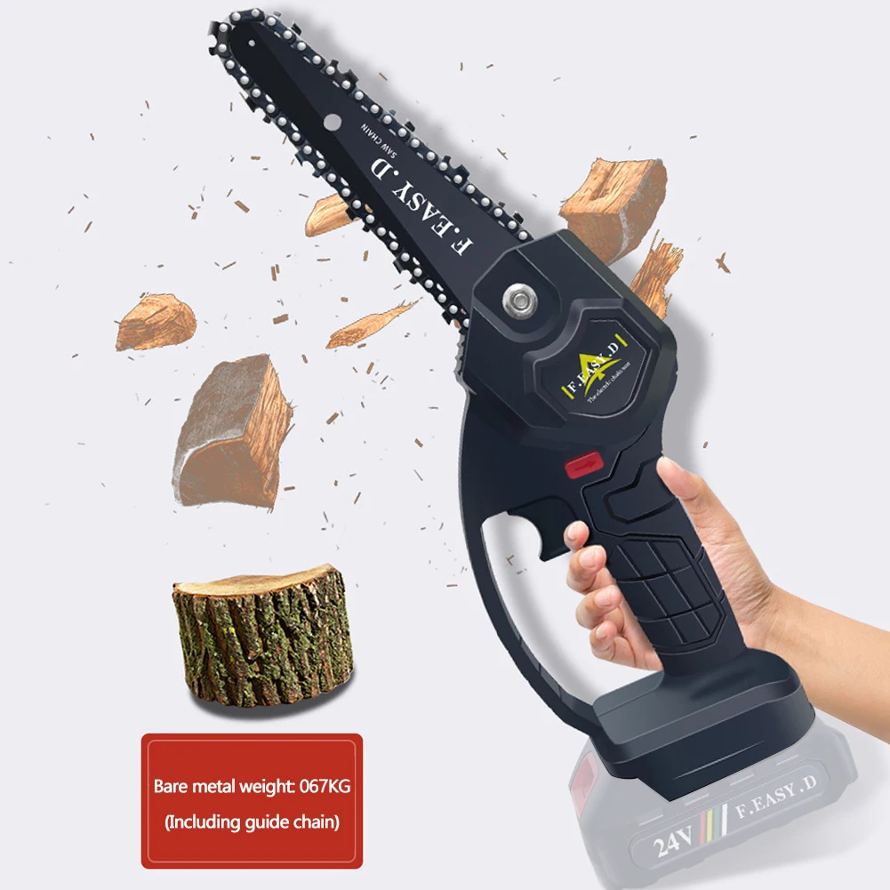 

24V Mini Portable Brush Electric Chainsaw Rechargeable Pruning Chainsaw Logging Electric Chainsaw Wood Cutter Home Garden Ochard