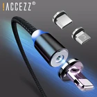 ! ACCEZZ 3 в 1 светодиодный магнитный зарядный кабель для освещения Micro USB Type C Быстрая зарядка для iPhone 11 XS X 7 8 Xiaomi Магнитный кабель 1 м