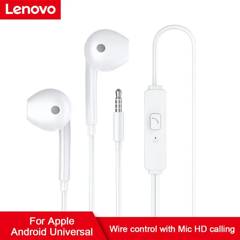 

Lenovo HF170 Wired 3.5mm Headphones Noise Cancelling Half In-Ear Headset With MIC Wired Earphones For Android/Windows/IOS/PC