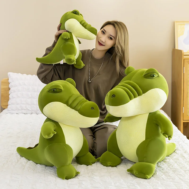 

Crocodile Plush Toy Green Stuffed Soft Animals Sleeping Cartoon Plushie Pillow Comfortable Companion Kids Gift 35/50/65cm