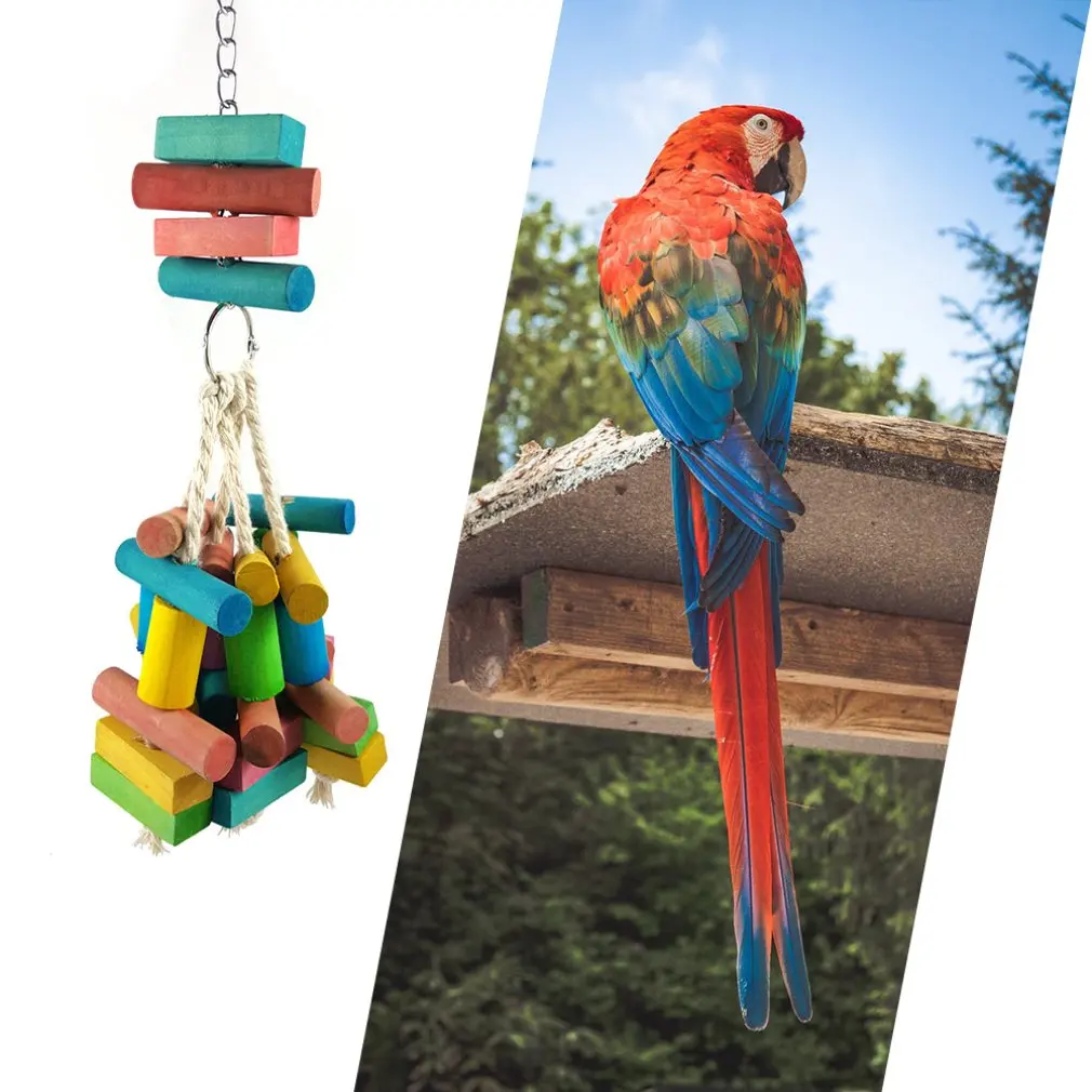 

Natural Wood Toy Creative Parrot Biting Toy Bird Parrot Toy Portable Bird Pet Supplies Bird Cage Accessories