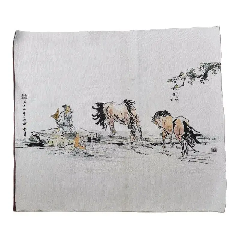 

Картина из парчовой парчи, вышивка танка, портреты лаосзи и убила