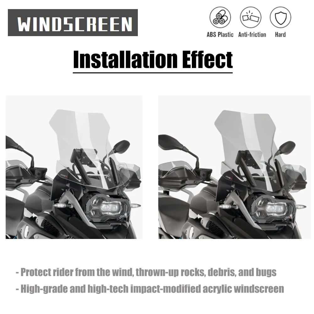 motorcycle windshield windscreen wind shield screen deflector spoiler protector for bmw r1250gs r1200gs adv gs1200 lc 2013 2021 free global shipping