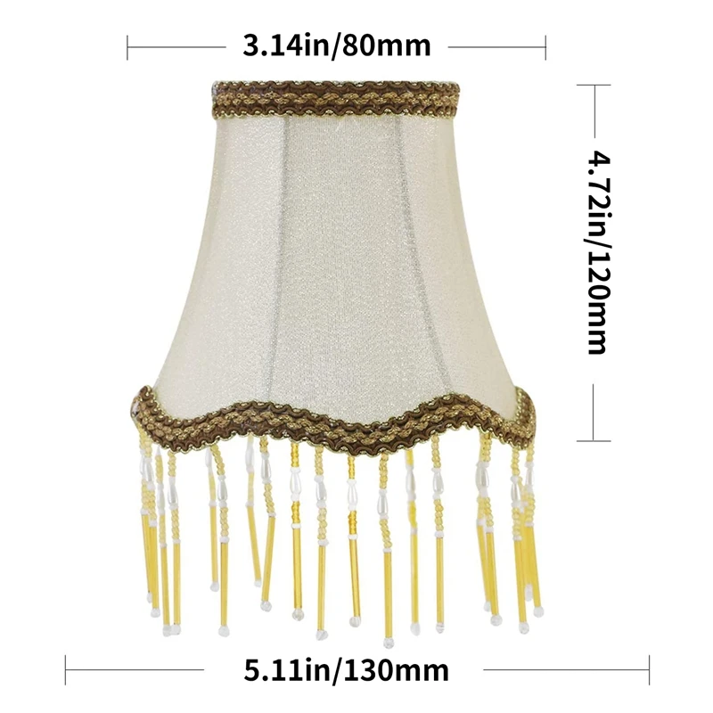 

Candle Chandelier Lampshade Set of 6 Clip on Ring Drop Light Lampshade Wall Lamp Fabric Light Shade