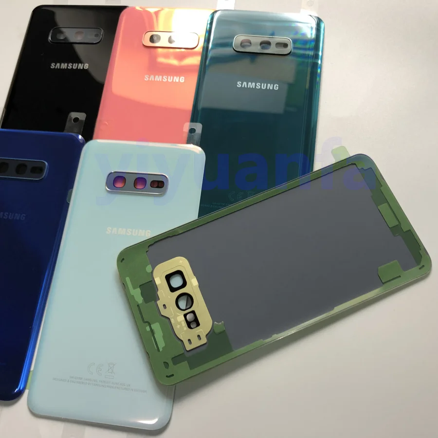 Для samsung Galaxy S10e G970 G970F G970FD задняя крышка батарейного отсека задняя стеклянная крышка Корпус чехол Замена батарейного отсека стекло камеры S10