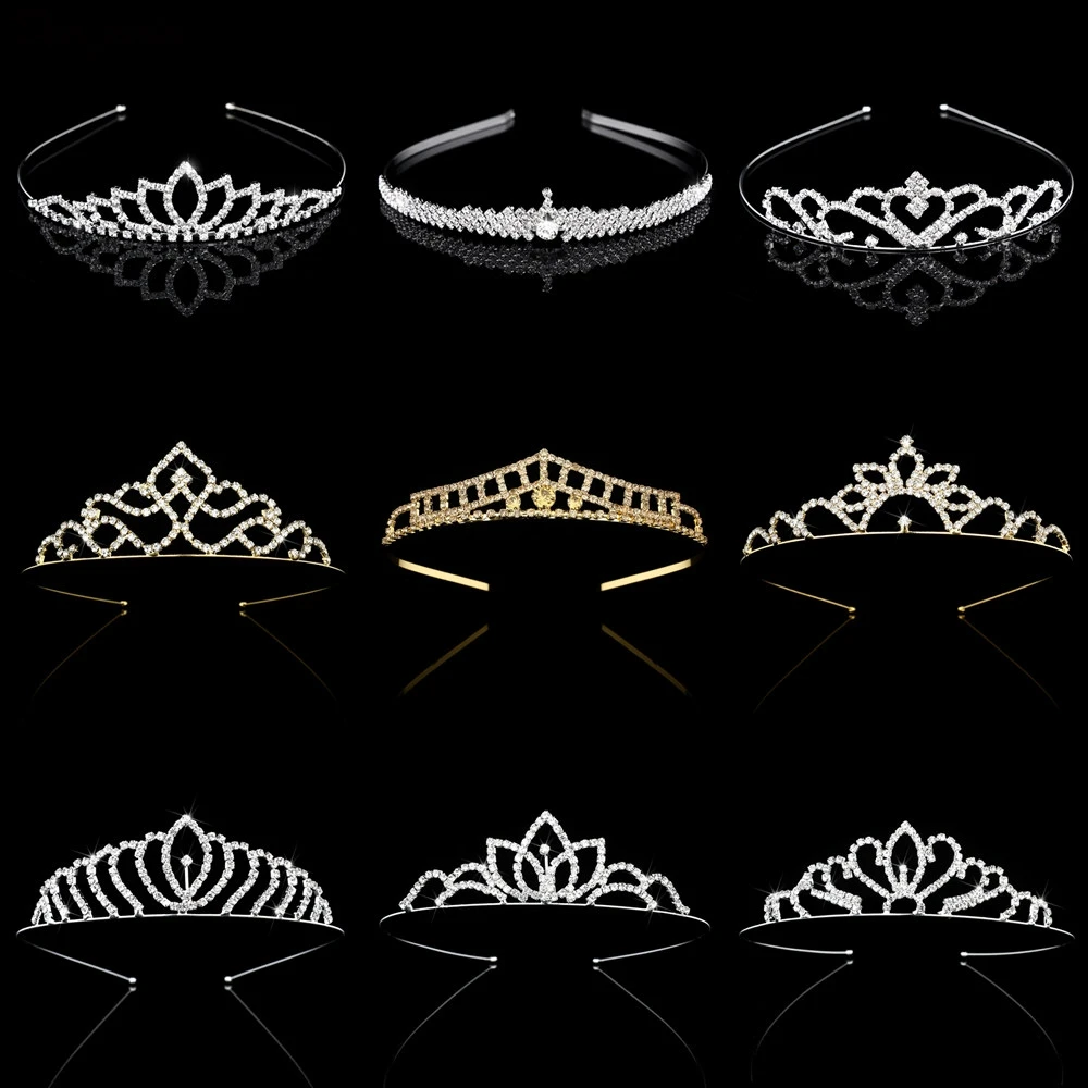Красивые тиары и повязка в виде короны для маленьких девочек свадебных торжеств