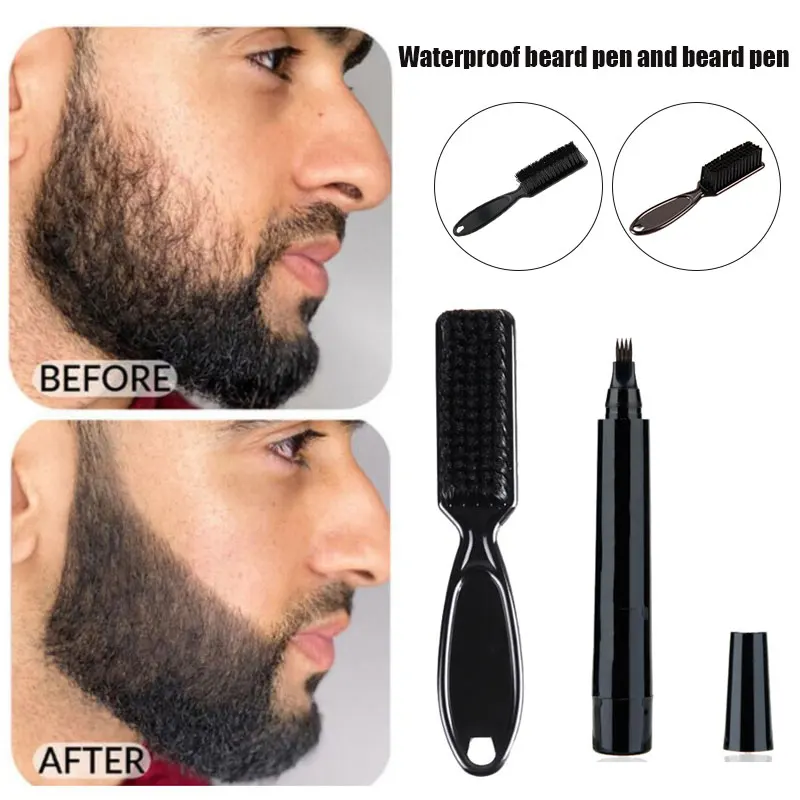 

Beard Pencil Filler Kit Waterproof Long Lasting Coverage Naturally Beard Moustache Eyebrows Micro-Fork Tip EF