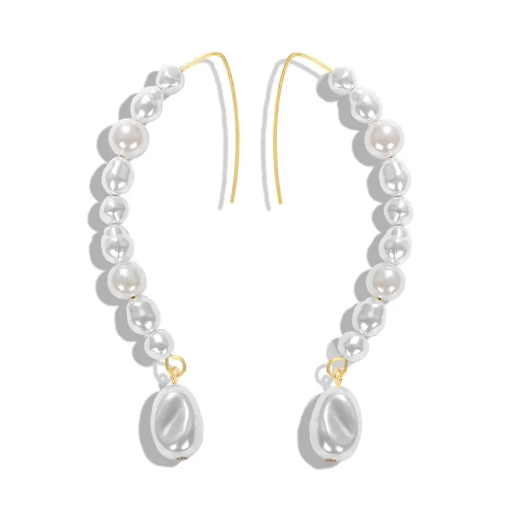 Miwens Bauble Bar Роскошные Жемчужные Серьги-кольца для женщин 31 тип очаровательный с жемчугом эффектные круглые серьги вечерние висячие украшения макси - Окраска металла: 6