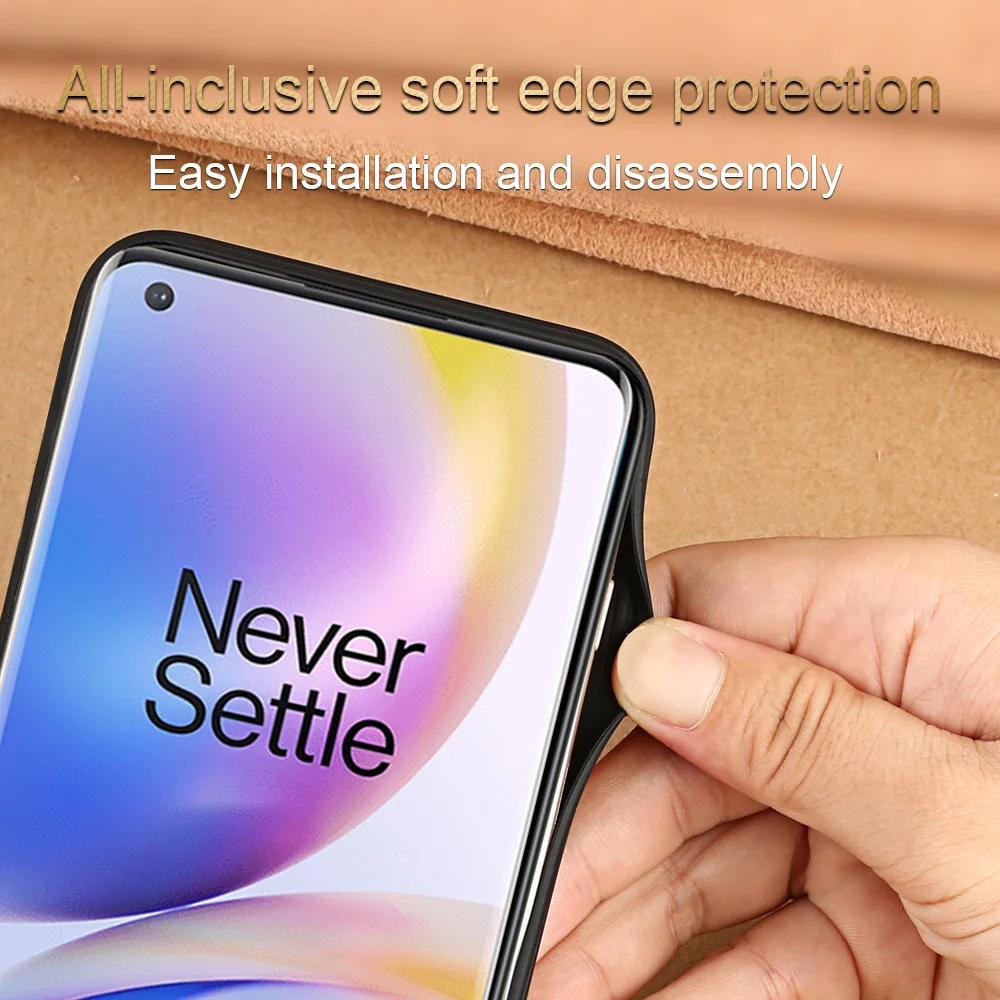 Чехол из натуральной зернистой кожи для телефона Oneplus 8 Pro 8T Nord 2 N10 N200 CE 7 6T 6 7T 5 9 9R