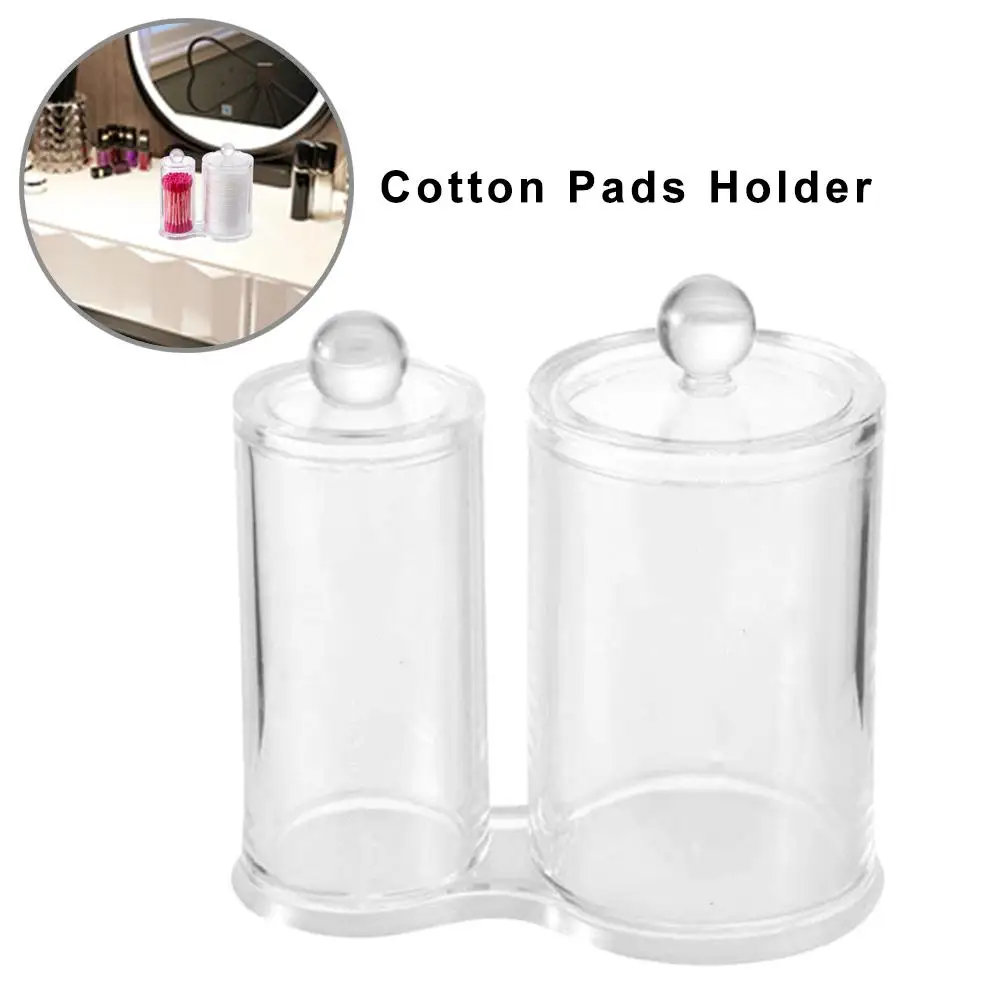 Новый макияж ватные диски держатель прозрачный акриловый тампон банка