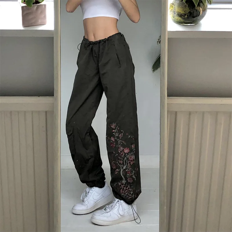 Модные брюки-карго NCLAGEN с винтажным принтом Свободные повседневные брюки новинка