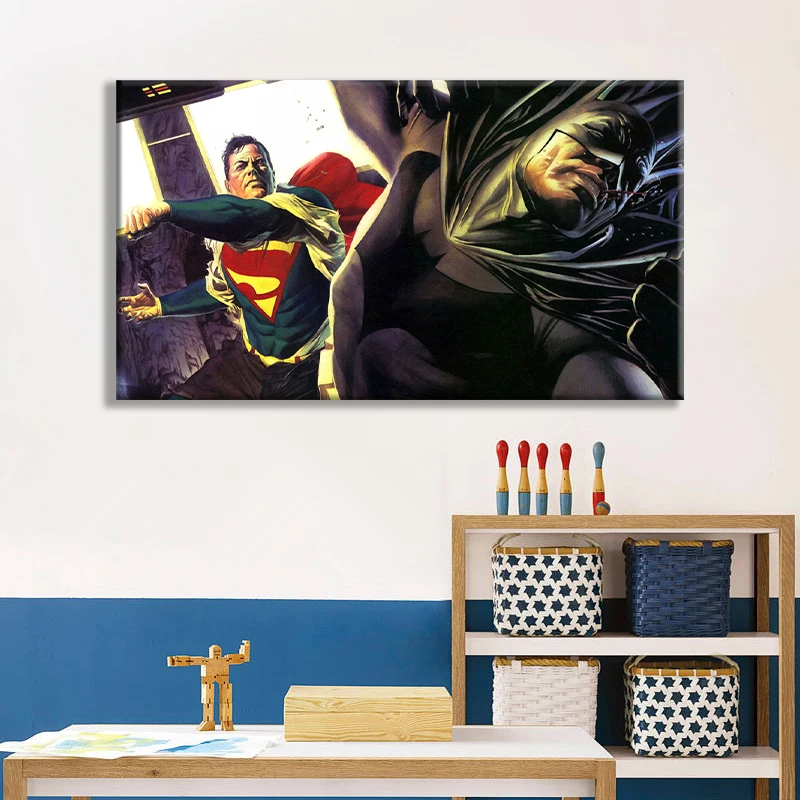 Печать Искусство DC comics герой Лига Справедливости Бэтмен печать Супермен плакат