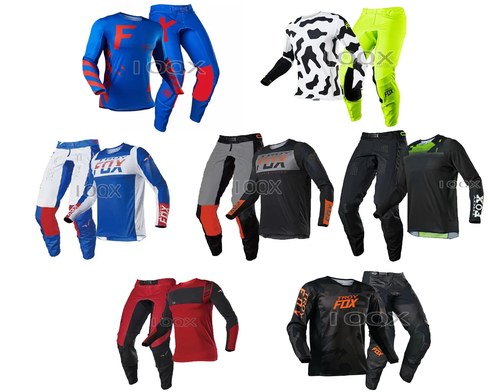 

2021 Troy Fox 180/360 Revn/Oktiv/Mach/FAZR Flex Air Jersey Pants Motorbike Motocross Racing Suit Mens Kits Motorcycle Gear Set