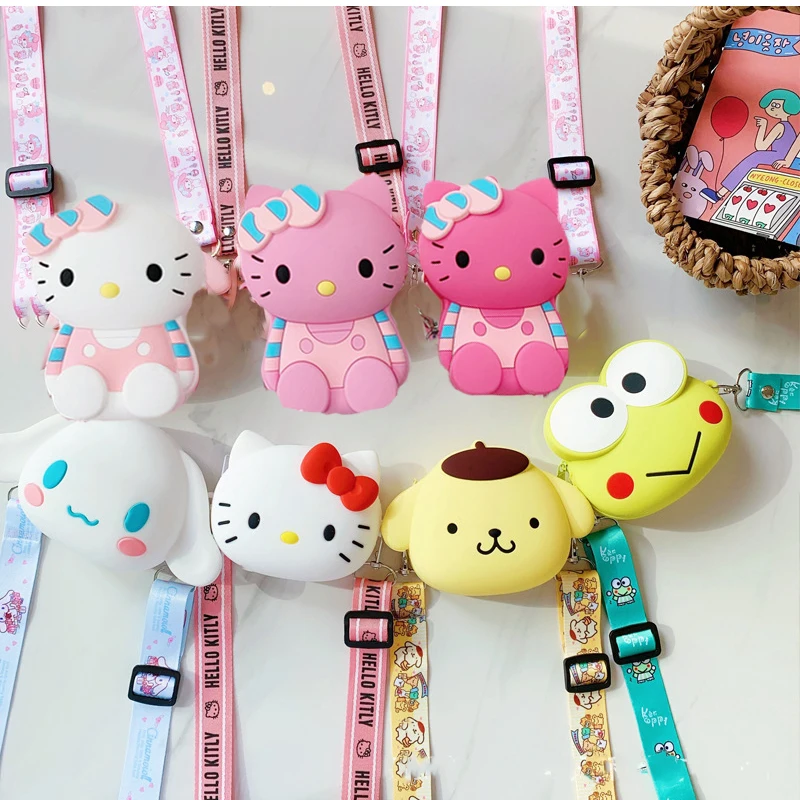 

Японские Мультяшные Милые силиконовые котята Мелодия Пэм пурин лягушка диагональный просвет на одно плечо Сменный Чехол Детская игрушка п...