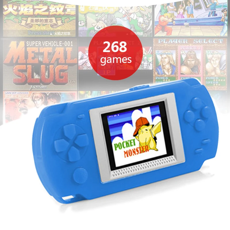 Портативная игровая консоль с 268 различных ретро-игр Consola 2 дюймов Экран ребенка 502 Экран Дисплей приставки игровой плеер