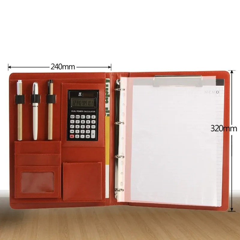 A4 папка для документов из искусственной кожи файл сумки калькулятор связующего