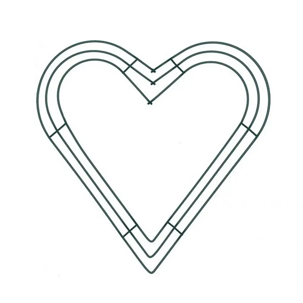 

Lightweight Practical Heart Shaped Wire Wreath Form Easy to Use Wreath Frame Solid for Home Decor